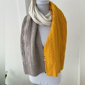 HBC STRIPES Cable Knit Oversized Scarf Colour Block Stripes Winter Iconic NWOT